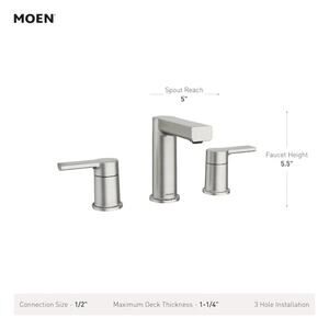 Moen Rinza 84629SRN Two-Handle Bathroom Faucet Spot Resist Brushed Nickel
